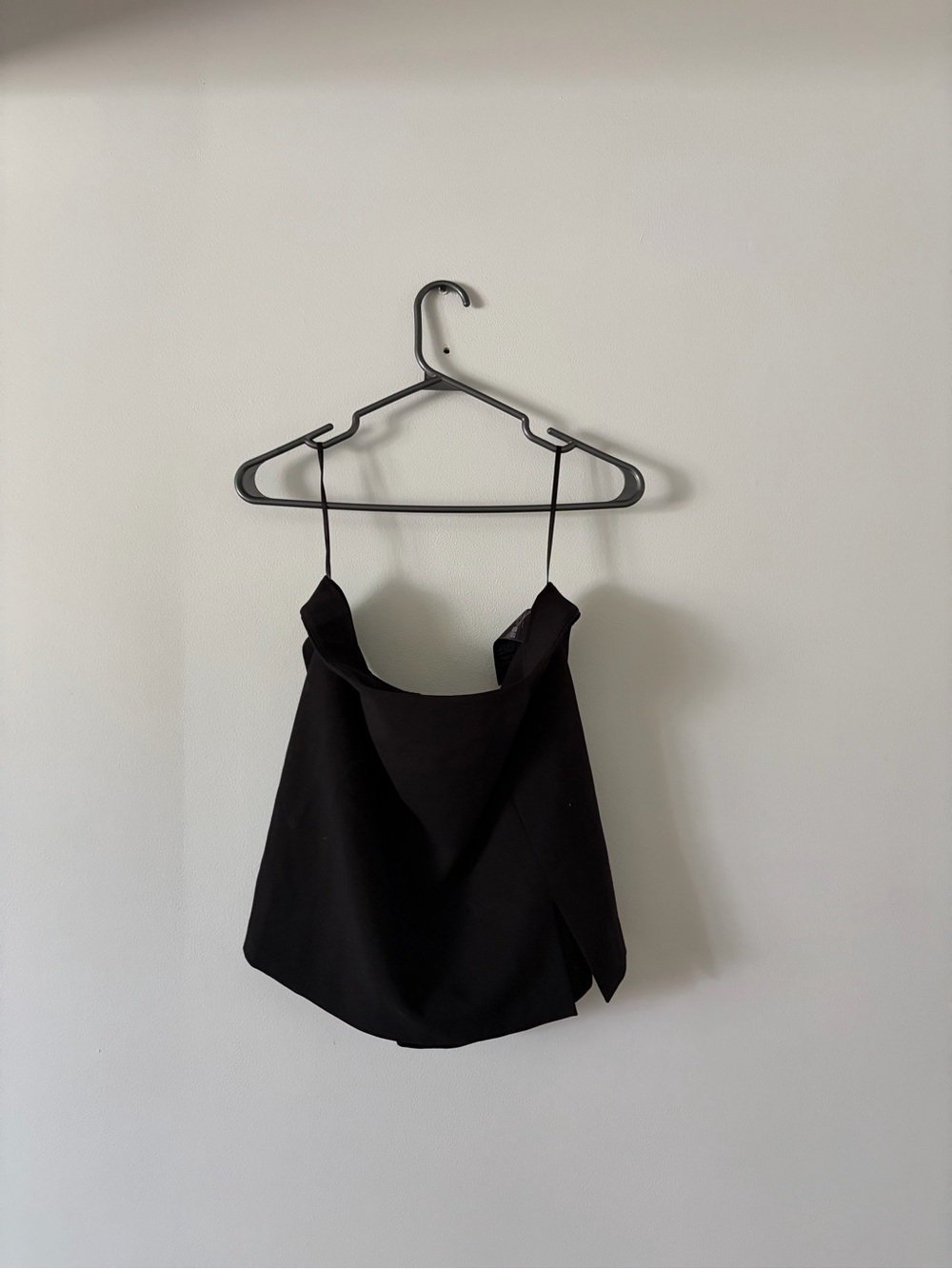 Uniqlo Black Mini Skirt with Draped Overlay
